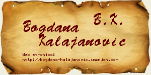 Bogdana Kalajanović vizit kartica